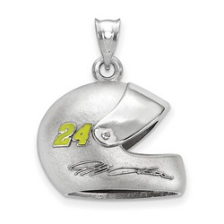 Jeff Gordon #24 3-D Driver Helmet & Signature Pendant In Sterling Silver 8.10 Gr