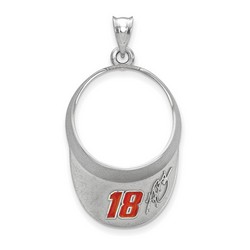Kyle Busch #18 3-D Visor Signature Pendant In Sterling Silver