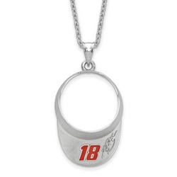 Kyle Busch #18 3-D Visor Signature Pendant & Chain In Sterling Silver