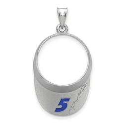 Kasey Kahne #5 3-D Visor Signature Pendant In Sterling Silver