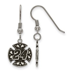 Jeff Gordon #24 Bali Style Maltese Cross Earrings In Stainless Steel