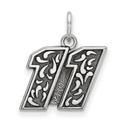 Denny Hamlin #11 Bali Style Charm In Sterling Silver