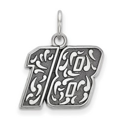 Kyle Busch #18 Bali Style Charm In Sterling Silver