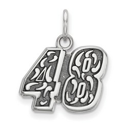 Jimmie Johnson #48 Bali Style Charm In Sterling Silver