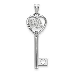 Dale Earnhardt Jr #88 1.5 Inch Number Heart Key Pendant In Sterling Silver