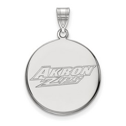 University of Akron Zips Large Disc Pendant in Sterling Silver 4.45 gr