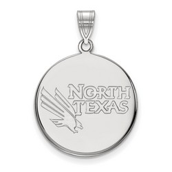 University of North Texas Mean Green Large Sterling Silver Disc Pendant 4.27 gr