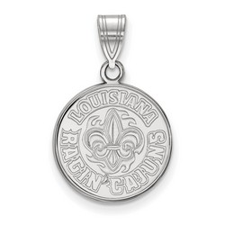 UL Lafayette Ragin' Cajuns Medium Pendant in Sterling Silver 2.38 gr