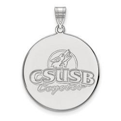 CalState San Bernardino Coyotes XL Disc Pendant in Sterling Silver 5.72 gr