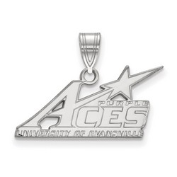 University of Evansville Purple Aces Large Pendant in Sterling Silver 4.61 gr