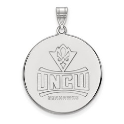 UNC Wilmington Seahawks XL Disc Pendant in Sterling Silver 5.81 gr