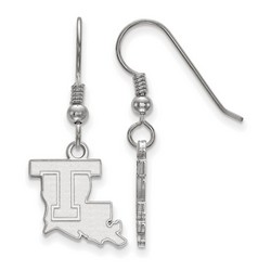 Louisiana State University LSU Tigers Small Sterling Silver Dangle Earrings