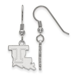 Louisiana State University LSU Tigers Small Sterling Silver Dangle Earrings