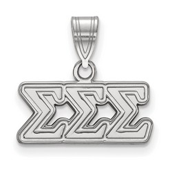 Sigma Sigma Sigma Sorority Medium Pendant in Sterling Silver 1.77 gr