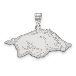 University of Arkansas Razorbacks Medium Pendant in Sterling Silver 3.62 gr