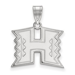 University of Hawaii Rainbow Warriors Medium Pendant in Sterling Silver 2.74 gr