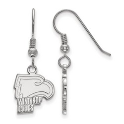 Winthrop University Eagles Small Dangle Earrings in Sterling Silver