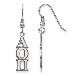 Alpha Omicron Pi Sorority Dangle Medium Earrings in Sterling Silver 2.12 gr