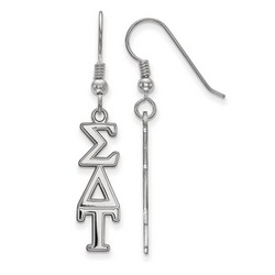 Sigma Delta Tau Sorority Dangle Medium Earrings in Sterling Silver 2.12 gr
