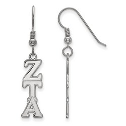 Zeta Tau Alpha Sorority Dangle Medium Earrings in Sterling Silver 2.12 gr