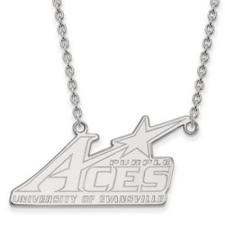 University of Evansville Purple Aces Sterling Silver Pendant Necklace 4.96 gr