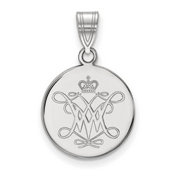 College of William & Mary Tribe Medium Disc Pendant in Sterling Silver 2.35 gr