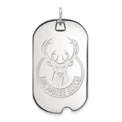 Milwaukee Bucks Large Dog Tag in Sterling Silver 7.42 gr