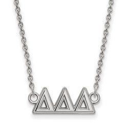 Delta Delta Delta Sorority Medium Pendant Necklace in Sterling Silver 4.20 gr