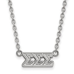 Sigma Sigma Sigma Sorority Medium Pendant Necklace in Sterling Silver 4.20 gr