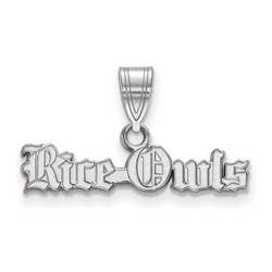 Rice University Owls Medium Crest Pendant in Sterling Silver 1.10 gr