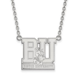 Boston University Terriers Large Pendant Necklace in Sterling Silver 7.23 gr
