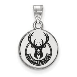 Milwaukee Bucks Small Disc Pendant in Sterling Silver 1.49 gr