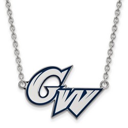 George Washington University Colonials Large Sterling Silver Pendant Necklace