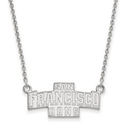University of San Francisco Dons Small Sterling Silver Pendant Necklace 4.10 gr