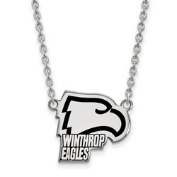 Winthrop University Eagles Large Pendant Necklace in Sterling Silver 6.37 gr