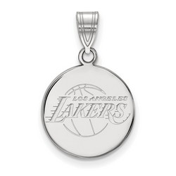 Los Angeles Lakers Medium Disc Pendant in Sterling Silver 2.39 gr