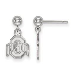 Ohio State University Buckeyes Dangle Ball Earrings in Sterling Silver 1.49 gr