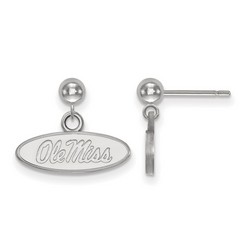 University of Mississippi Rebels Dangle Ball Earrings in Sterling Silver 1.64 gr