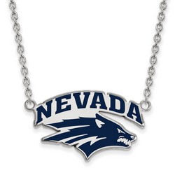 University of Nevada Wolf Pack Large Pendant Necklace in Sterling Silver 6.96 gr