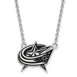 Columbus Blue Jackets Large Pendant Necklace in Sterling Silver 5.91 gr
