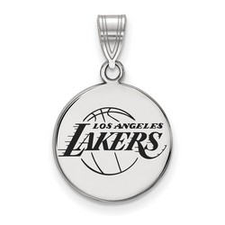 Los Angeles Lakers Medium Disc Pendant in Sterling Silver 2.33 gr