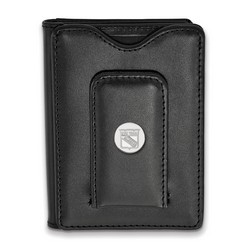 New York Rangers Black Leather Wallet in Sterling Silver 2.03 gr