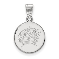 Columbus Blue Jackets Large Disc Pendant in Sterling Silver 2.30 gr