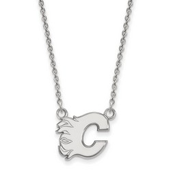 Calgary Flames Small Pendant Necklace in Sterling Silver 3.36 gr