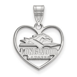 Longwood University Lancers Sterling Silver Heart Pendant 1.52 gr