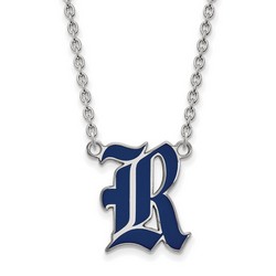 Rice University Owls Large Pendant Necklace in Sterling Silver 5.23 gr