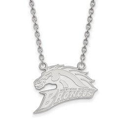 Western Michigan University Broncos Large Pendant Necklace in Sterling Silver