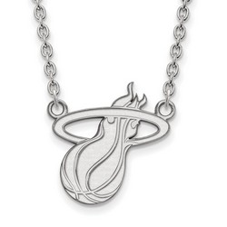 Miami Heat Large Pendant Necklace in Sterling Silver 4.98 gr