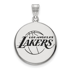 Los Angeles Lakers Large Disc Pendant in Sterling Silver 4.36 gr