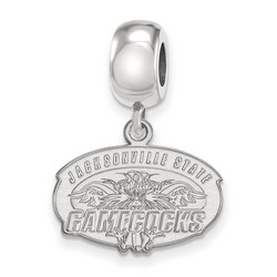 Jacksonville State University Gamecocks Small Sterling Silver Dangle Bead Charm
